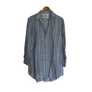 Frank and Eileen Mary Classic Striped Blue Shirtdress Size M